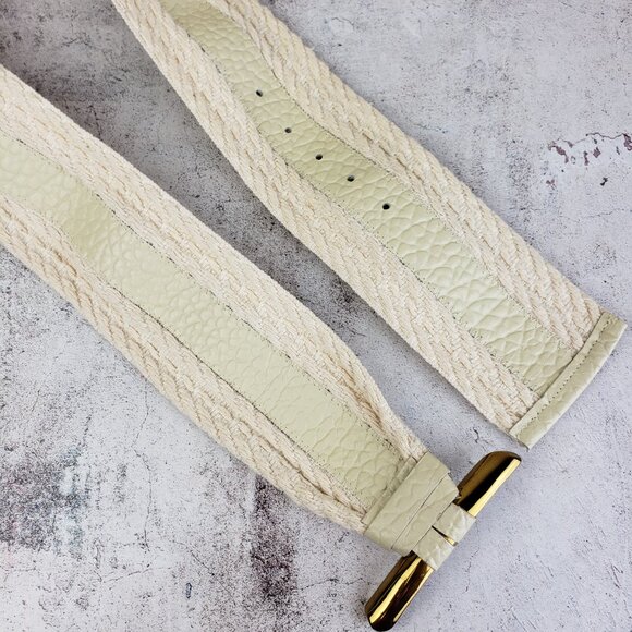 Vintage The Leather Shop Wide Belt Art-to-Wear Mixed Media Leather Avant Garde M main image 8